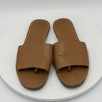 Madewell  The Boardwalk Post Slide Women's Size 8.5 Tan Leather Sandals Thong Photo 5