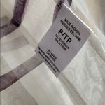 Theory 100% silk sheer striped button down blouse Photo 2