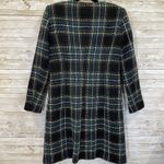 Calvin Klein Womens 2 Jacket Tweed Topper Coat Green Plaid Tartan Open Front Photo 5
