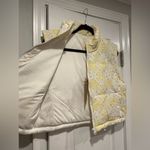 NWT Thread & Supply Size S Yellow Floral Patchwork Cropped Luff Vest Full Zip Photo 4