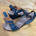 Taos Carousel Blue Leather Wedge Comfort Sandals Size 38 / US 8 Photo 6