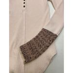 Free People light pink Newbie ski lodge Newbie crochet cuffs thermal Shirt Sz S Photo 6