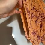 Free People Orange with purple Floral Print Crop Top Size Small Photo 2