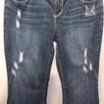 Hydraulic distressed Mid Rise Flare Jeans Blue Sequined Embroidered Photo 5