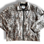 Vtg 90s 80s Vital Zone 100% SILK Hip Hop Bomber all over jacket M Animal Print Black Size M Photo 0