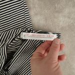 Free People  Beach Navy Blue Striped Shirt Women's Small Half Sleeve Slit Photo 7