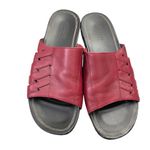 Villager Vintage Y2K Slide Sandals Leather Stitched Red 7.5M Photo 2
