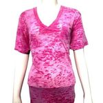 Alternative Soft Sheer Short Sleeve T Shirt Tie Dye Pink V Neck Size Med Cotton Photo 0