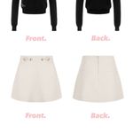 Japanese Kawaii Style Balletcore Sailor Button Cream Ivory Mini Skirt Skort Size XS Photo 4