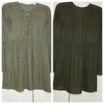 Lace Up Tunic Dress Top Green Size M Photo 1