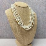 PREMIER DESIGN Multi Strand Pearl Crystal Beads Bridal Statement Necklace White Photo 2