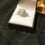 Elegant Silver plated Princess cut Women's Ring size 9 Photo 8