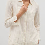 Soma  Cotton Gauze Long Sleeve Notch Collar Pajama Top Photo 0
