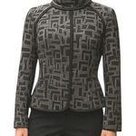 Sandro Designer Sportswear Women's Blazer Jacket Textured Knit Gray Black Size L Photo 0