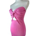 SNDYS Maia Dress in Pink Medium New Womens Strapless Knit Midi Photo 4