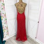 Jules and Cleo Beaded Sequin Mermaid‎ Sheath Dress Red Juniors 6 Photo 4