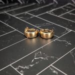 Vintage Clip On Earrings 0.75" Chunky Gold Tone Stylish Hoops Photo 1