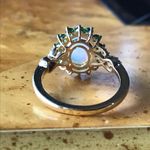 Natural Ethiopian Opal Chrome Diopside Sterling Silver Halo Ring Size 5.75 White Photo 3