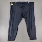 Nike  One Womens Size 3X Black Faux Leather 7/8‎ Training Leggings (DH3187-010) Photo 4