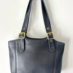 Coach Vintage Legacy Small Shopper Shoulder Tote Bag Purse 9086 Black Leather Photo 0