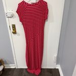 Athleta  Red and White Dusty Shark Bite Striped Maxi Dress Photo 2