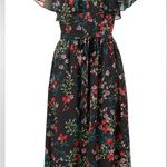 Mango  Floral Midi Dress Size 6 Photo 0