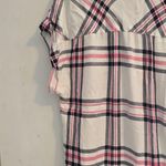 Como vintage  White and Blue Plaid Button-Down Shirt Photo 7
