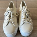 Superga  Cream Leather Platform‎ Sneakers Size: 6.5 Photo 3