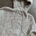 Ganni Gray Callahan Mohair Ribbed Knit Hoodie Sweater Photo 7