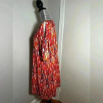 Caribbean Joe NWT  Multicolor Rayon Dress Cold Shoulder. V Neck. Sz: M. Photo 5