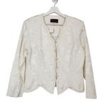 American Vintage Vintage David Rose Regencycore White Brocade Button Down Blouse L Photo 0