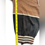 Free People Sweater - Sz Medium - Deep V-Neck - Color Block - Gold Dust Photo 7