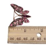 Coppertone Butterfly Pink Purple Rhinestone Brooch Whimsical Preppy Cottagecore Photo 3