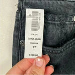 AGOLDE  Black‎ Lana Mid Rise Distressed Straight Leg Jean Photo 9