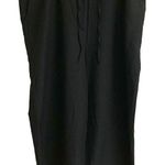 Linden Hill cropped black 100% silk drawstring wide leg pants XXL Photo 0