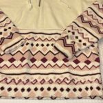 Como vintage NEW!  Fleece Hoodie Sweatshirt Size XXL Ivory Pink Purple Geometric Photo 3