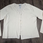 Laura Ashley  Ivory Button Front Cardigan Sweater Size XL Photo 0