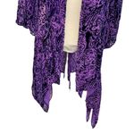 VINTAGE ROSE Velvet Beaded Goddess Kimono Burnout Pointed Flare Cut Hem OS Purple Size undefined Photo 5
