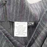 Gray Stripe Pleated Stripe Zip Business Casual Formal Office Workwear Plus 22W Photo 4