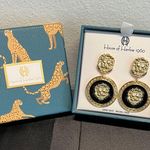 House of Harlow 1960 | Vintage Lion Art Deco Earrings ✨ Gold Photo 0
