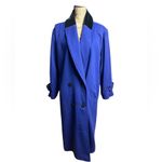 Vintage Portrait 100% Pure Wool Royal Blue Double Photo 1