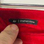 Talbots red velveteen Chatham ankle pants women's size 4P Christmas holiday Photo 6