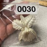 Vintage Style White Floral Hand Carved Resin Orchid Brooch Statement Jewelry Pin Photo 9