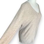 EXPRESS  Sweater Heather Oatmeal Beige V-Neck Neutral Knit Pullover Wool Blend XS Photo 4