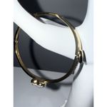 Juicy Couture  Gold Tone Pave Heart Signature Skinny Hinge Bangle Bracelet 6.5" Photo 3