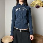 Hollister y2k vintage  navy blue embroidered spell out zip hoodie jacket Photo 2