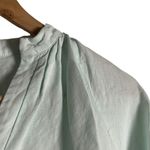 Amanda Uprichard  Diego Light Blue Linen Puff Sleeve Split Neck Top Size XS Photo 8