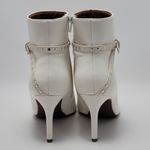 Rouge Helium  Eva Pointed Toes Ankle Heels Side Zip Stud Booties White Size 9 M Photo 1