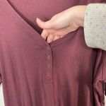 Torrid  Womens Plus Size Burgundy Red Ribbed Henley Top Short Sleeve 5X Photo 5
