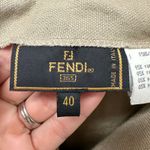Fendi Vintage A-Line Twill Ramie Skirt Beige Size 6 Photo 3